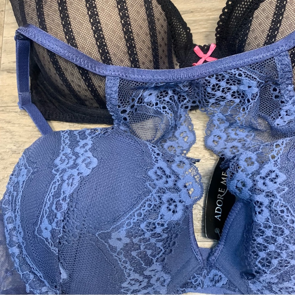 Betsy Johnson Adore Me 2 Underwired Lace Bras Lined Push Up - Picture 4 of 11